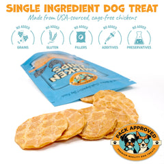 Pack Approved Chicken Chips tranches croustillantes, parfaites comme friandise saine pour l'entraînement.