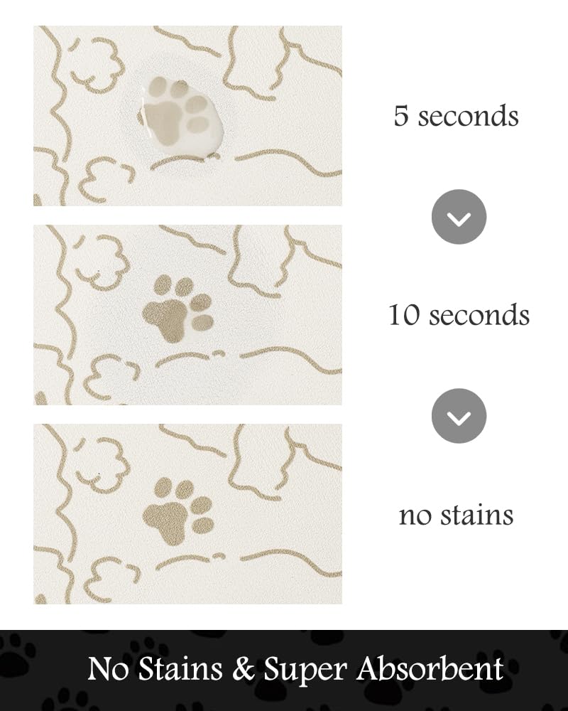 Tapis anti-débordement PADOOR pour gamelle, maintien le sol sec autour de la nourriture.