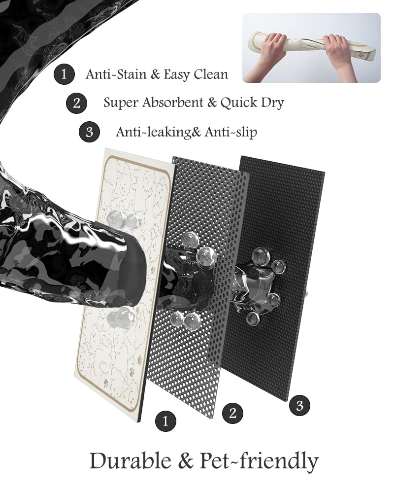 Tapis PADOOR prévu pour gamelles et distributeurs, utilisation polyvalente et pratique.