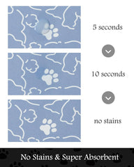 Tapis séchage rapide PADOOR autour des gamelles après le repas.