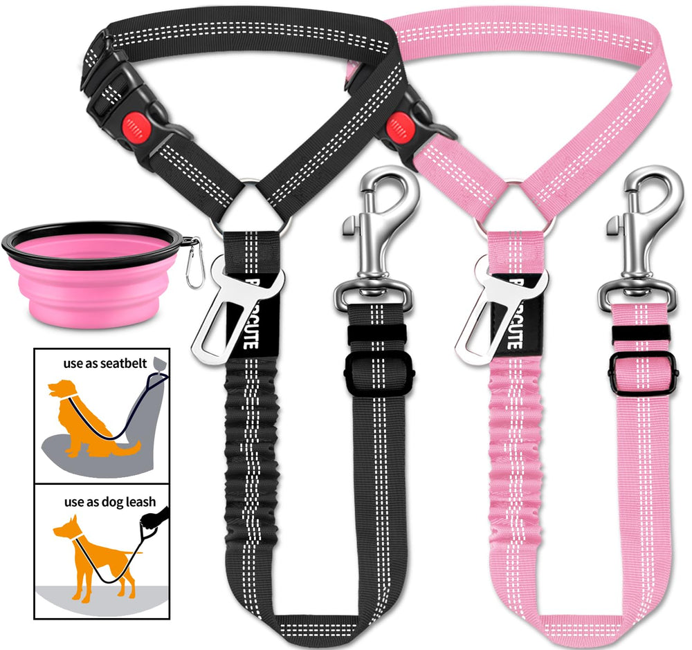 Paercute ceinture-chien auto 3-en-1 pour trajets sûrs et polyvalents.