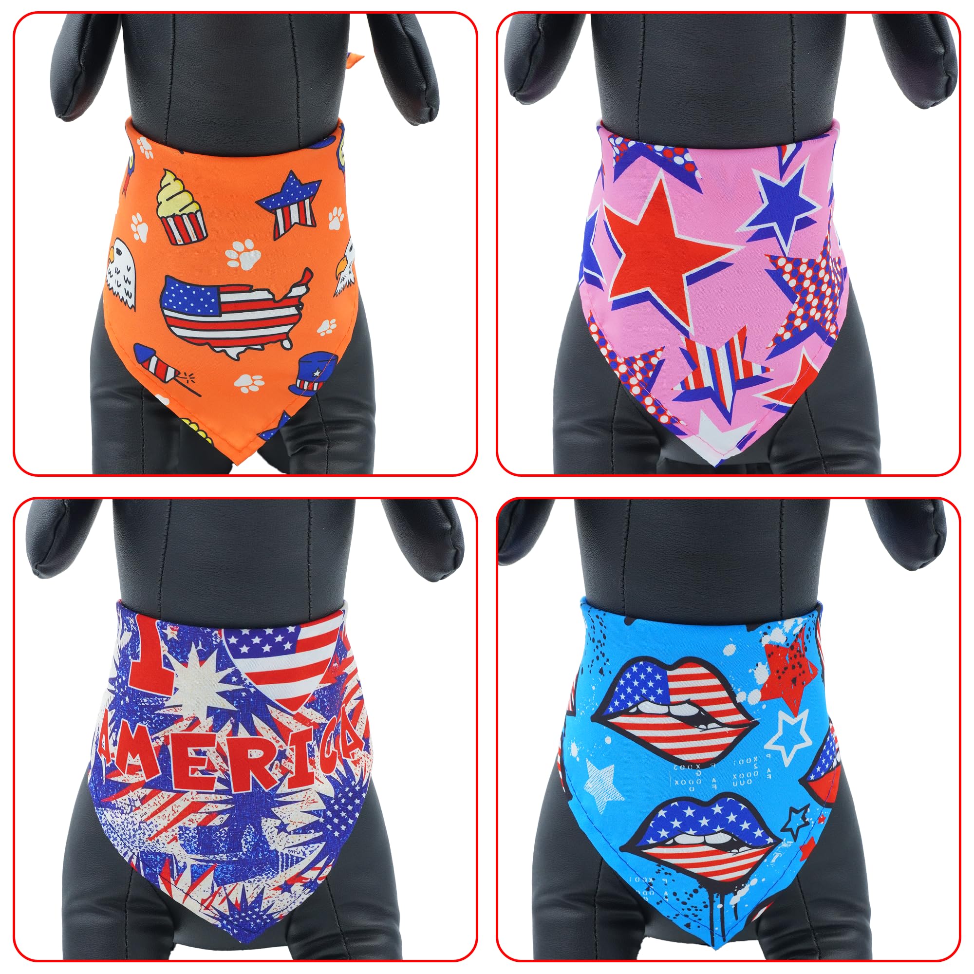 Bandana Pai Sence imprimé drapeau américain, accessoire festif.