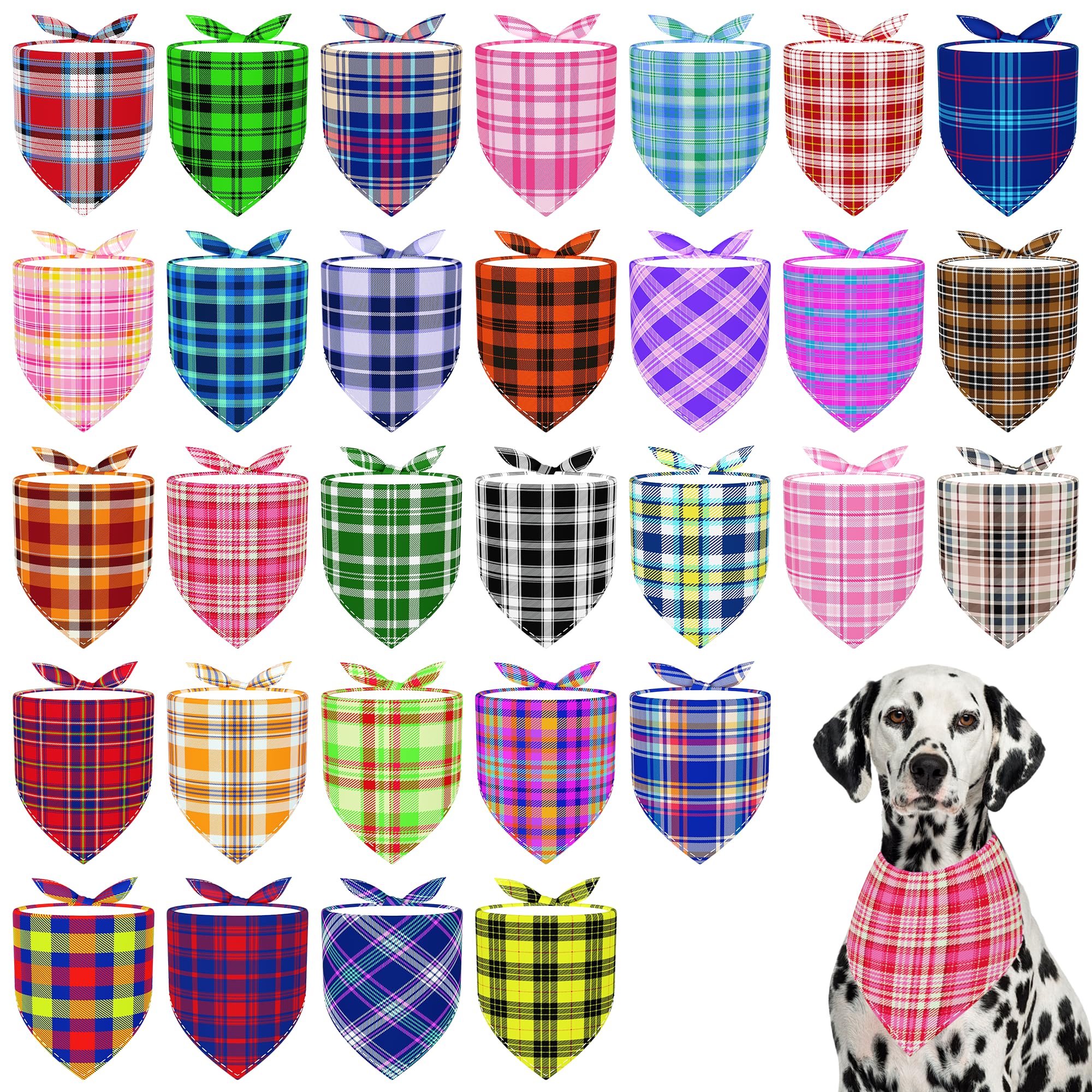 Bandana plaid XXL Pai Sence sur chien, idéal pour les promenades en grand format.
