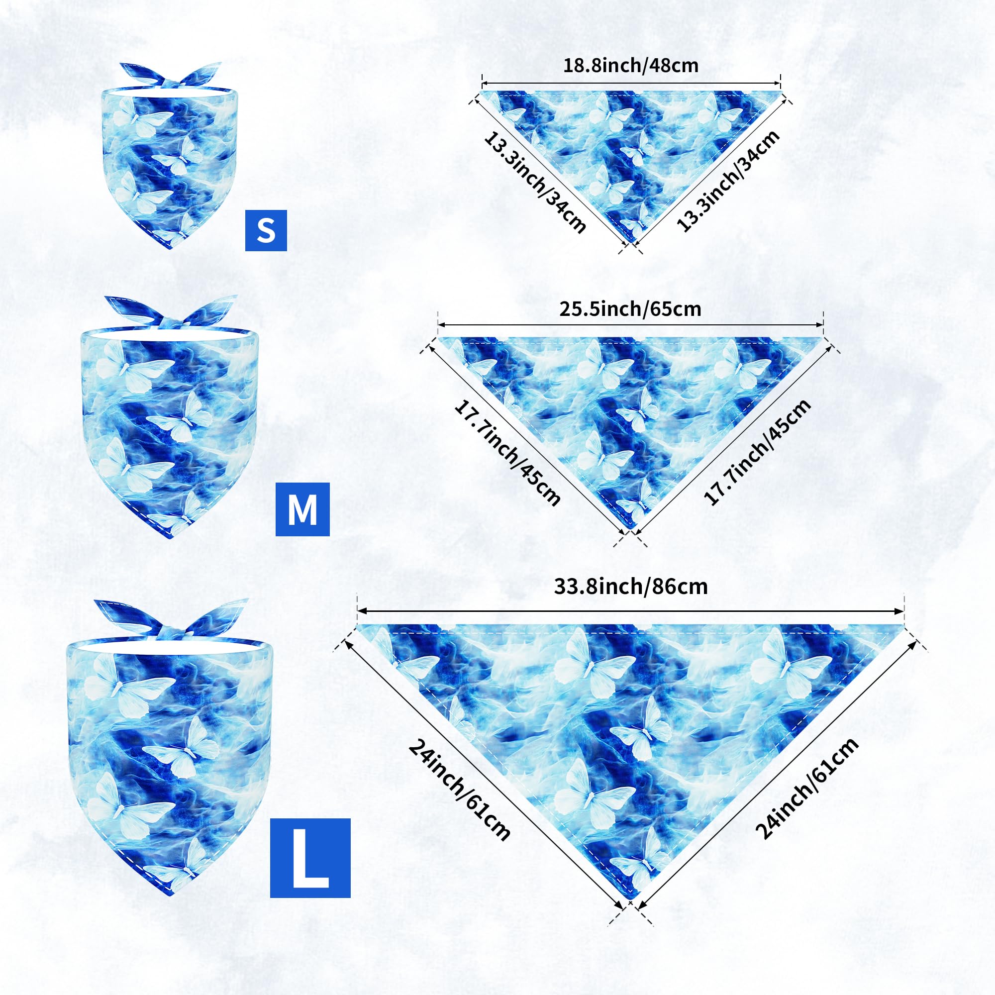 Bandana Pai Sence Tie-Dye imprimé sur un seul côté, couleur durable.
