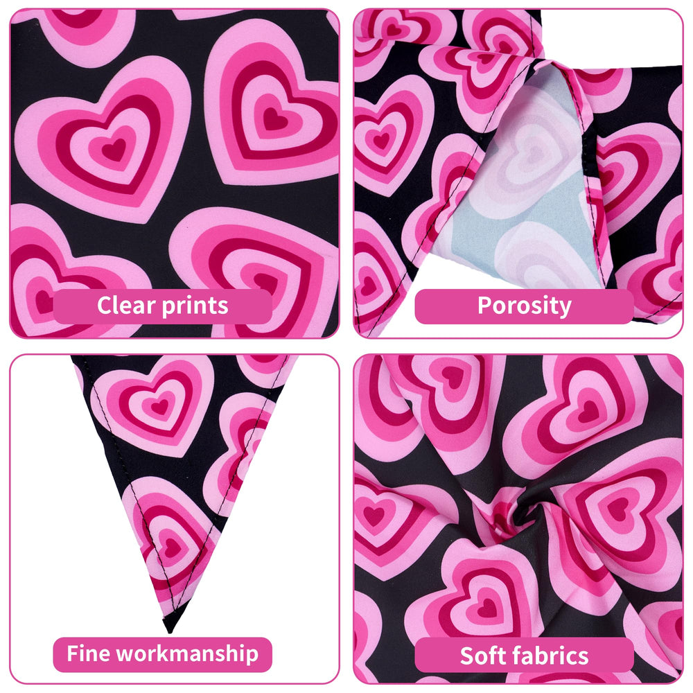 Bandana Pai Sence valentin coeurs rouges, motif festif pour chien.