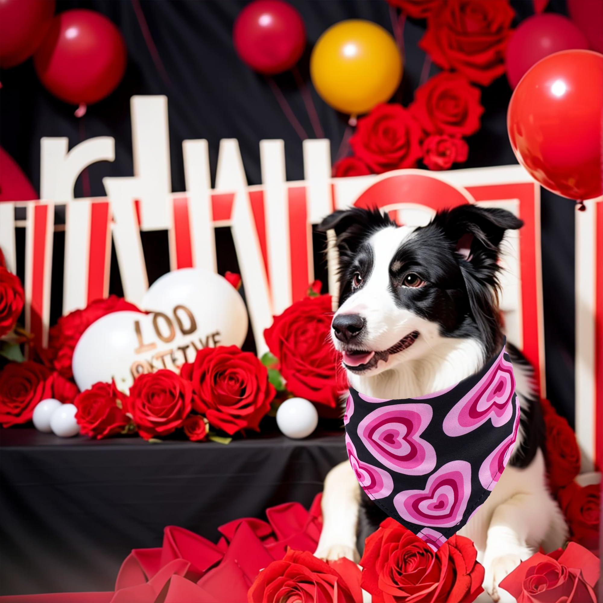 Bandana Pai Sence valentin pandas, motif ludique pour chiens.