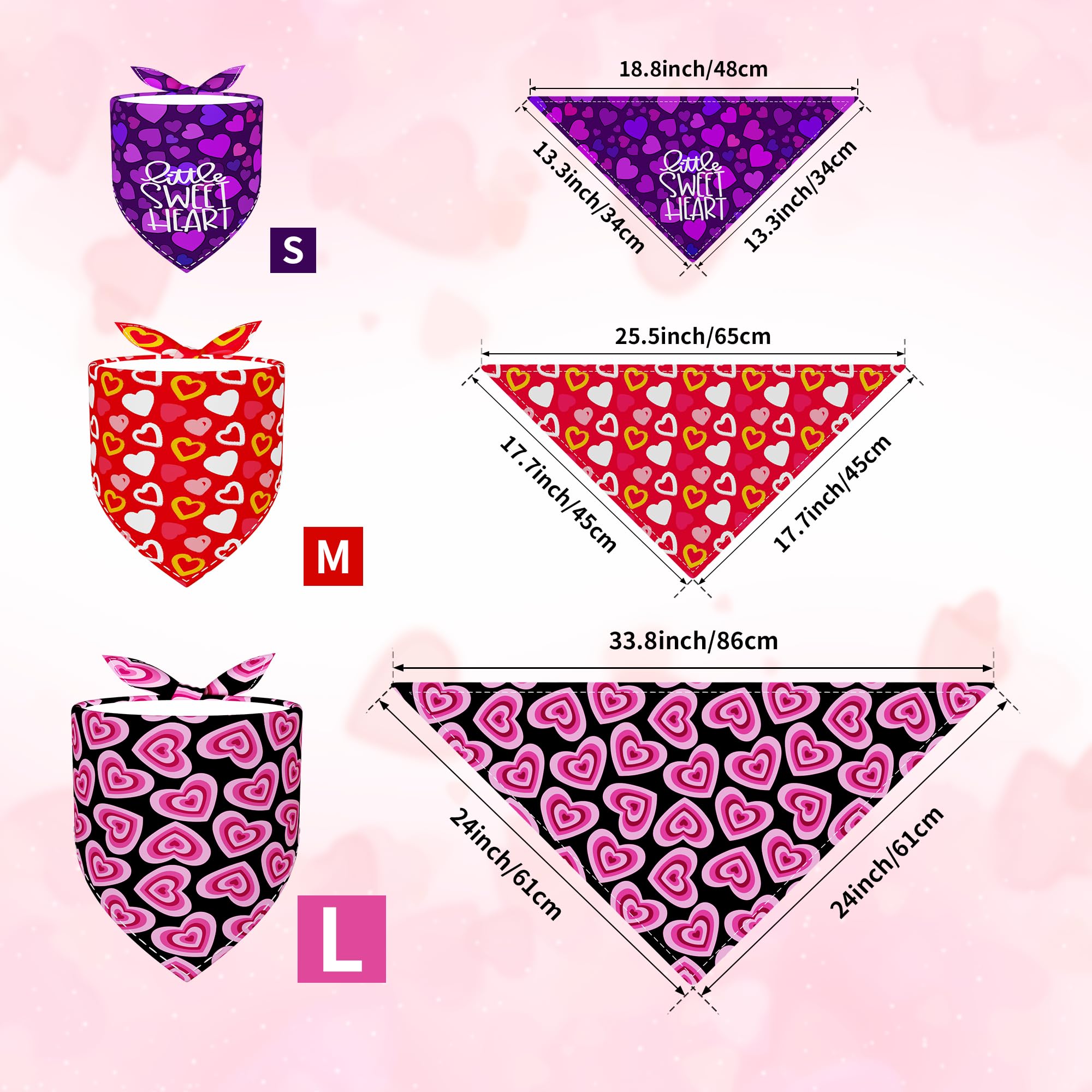 Bandana Pai Sence valentin recto-verso, accessoire réutilisable pour fêtes.