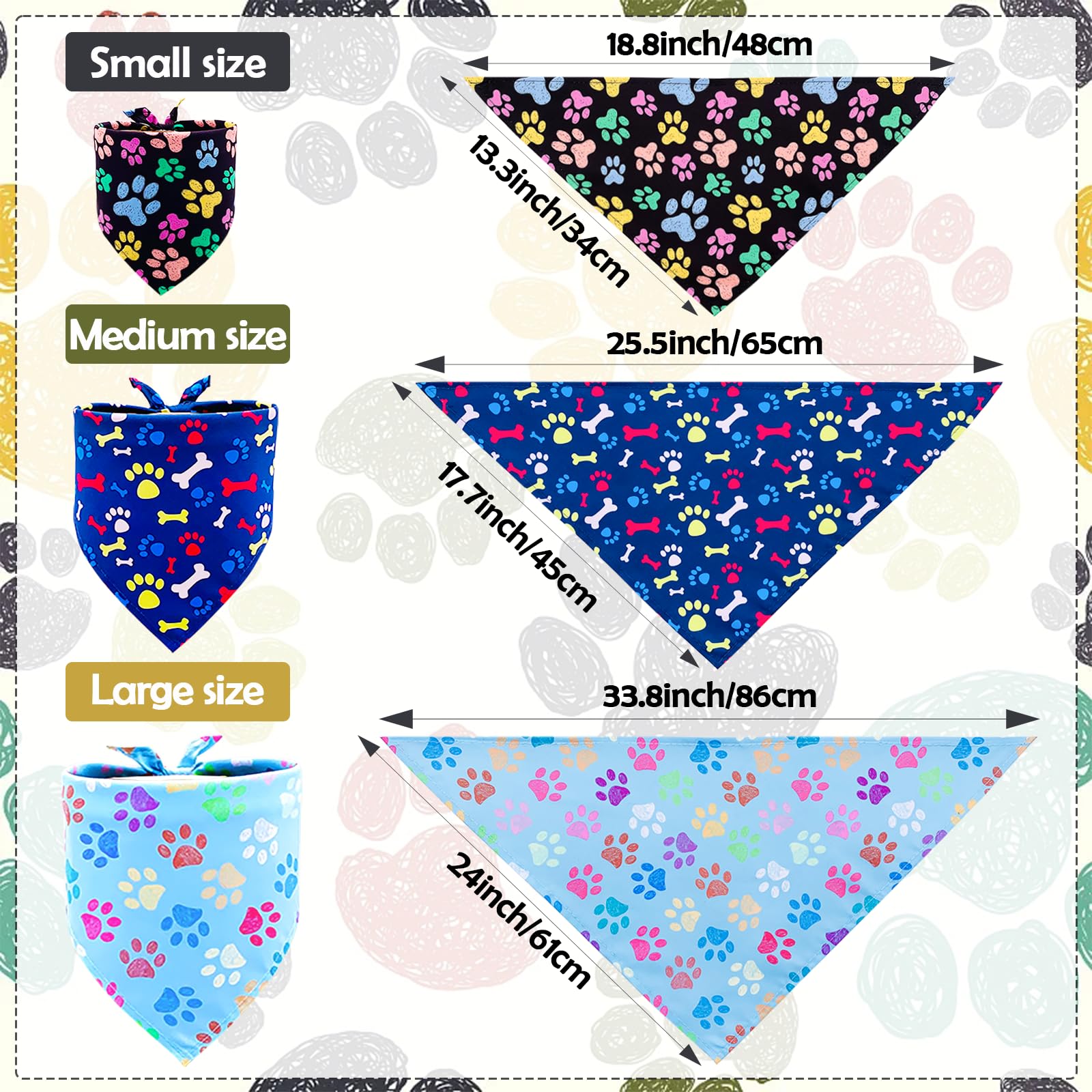 Pai Sence bandana empreinte patte, élégant et durable pour sorties et fêtes.
