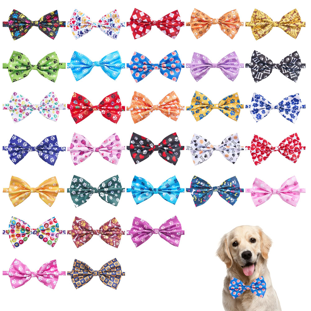 Pai Sence nœud pour chien imprimé patte, parfait pour les fêtes avec votre compagnon