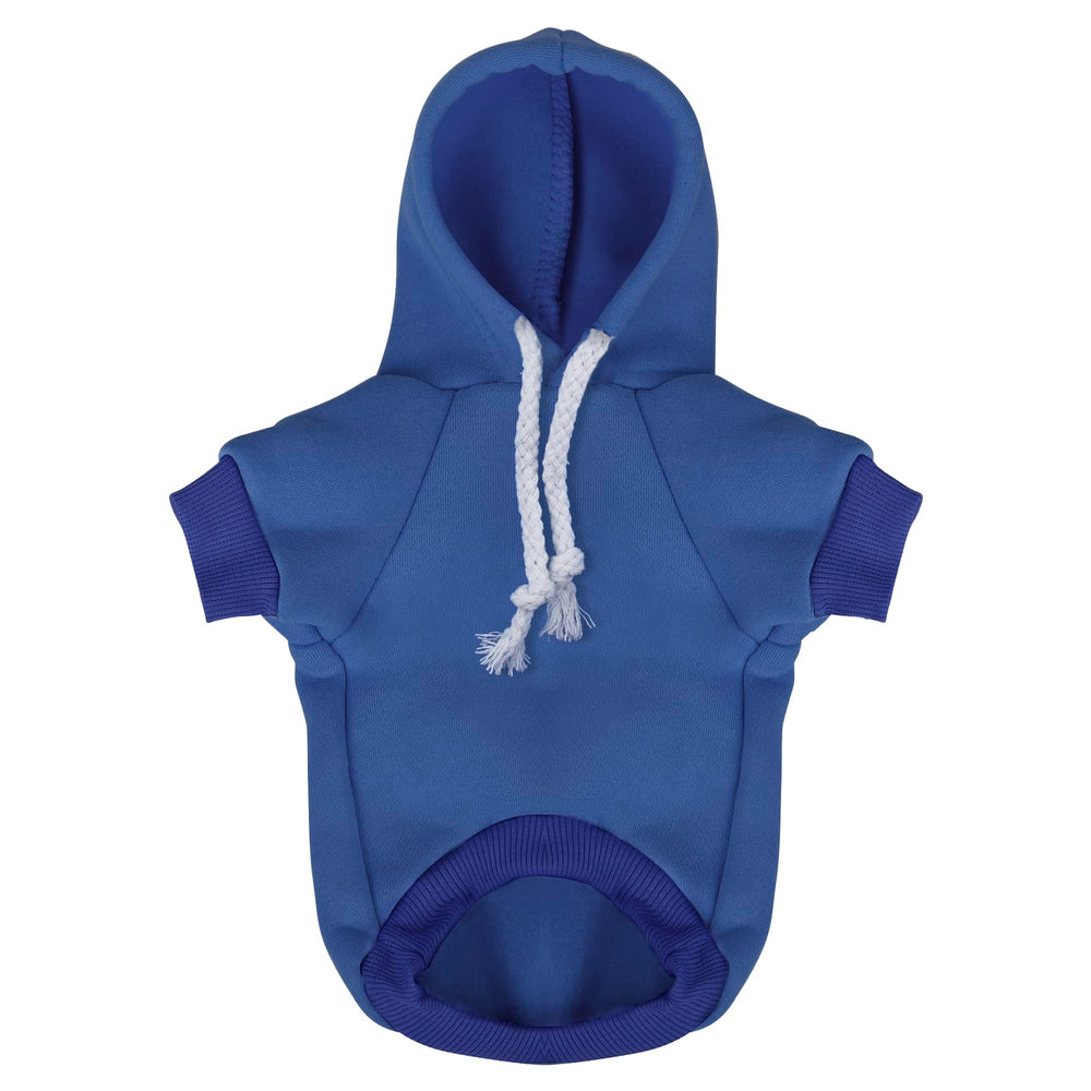 Paiaite capuche bleu pour chihuahua, trou pour laisse, pratique en balade.
