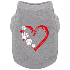 Paiaite gilet chien sans manches avec cœur et patte pour sorties confortables