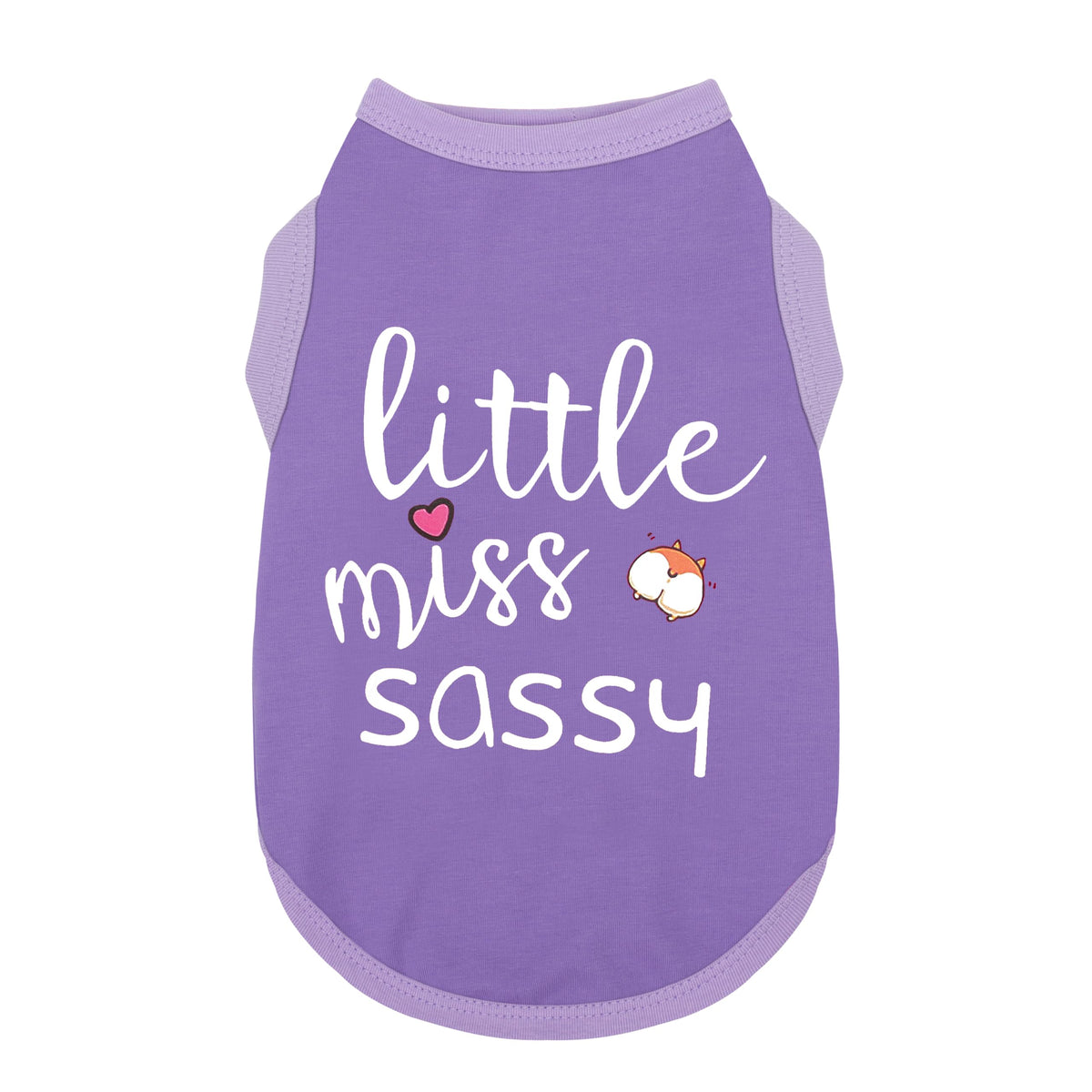 Paiaite gilet sans manches pour chien avec imprimé Petite Dame Audacieuse en violet, confort et respirabilité.
