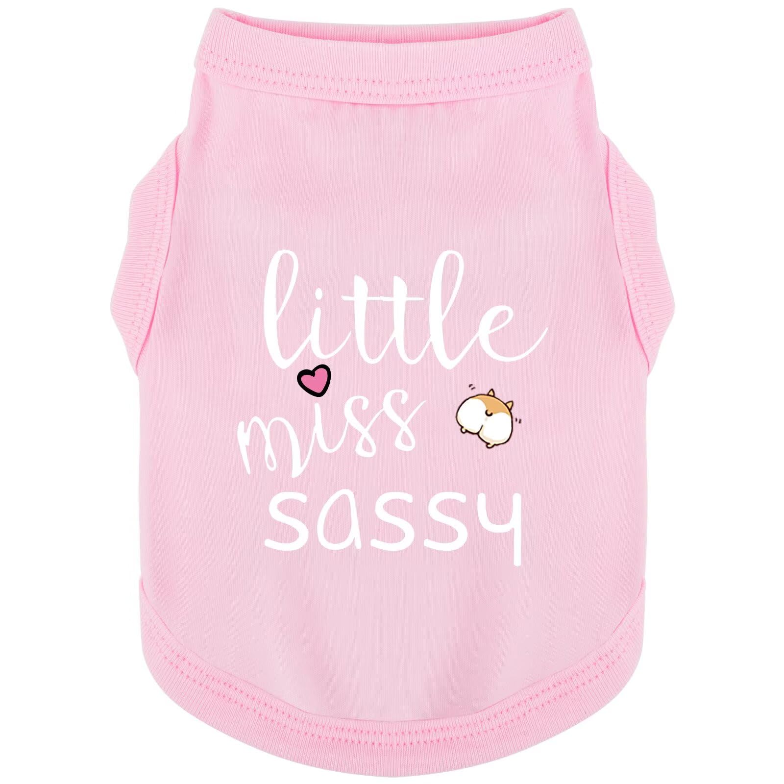 Paiaite gilet sans manches pour chien, imprimé Little Miss Sassy, rose, confort et liberté de mouvement.