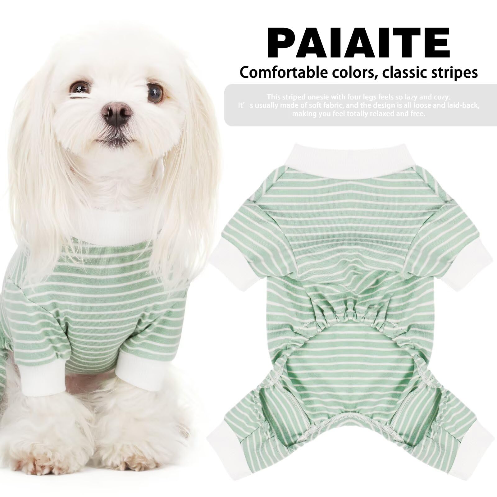 Grenouillère Paiaite chien coton extensible, liberté de mouvement.