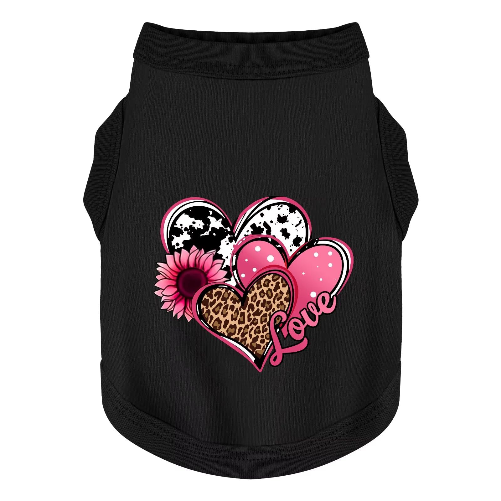 Paiaite haut pour chien en coton doux avec coeurs et amour, confort quotidien.