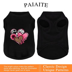 Paiaite haut pour chien noir, coton doux, légère et confortable.