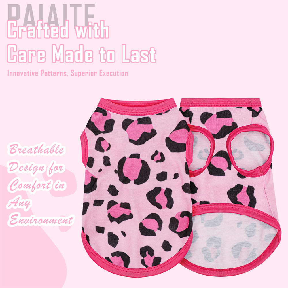 Paiaite haut chien rose leopard arriere: confort et liberte lors des promenades.