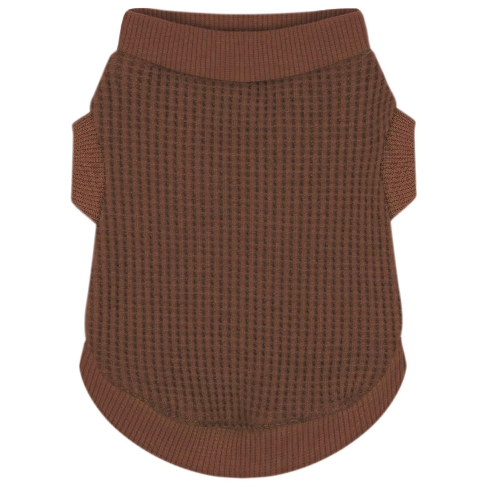 Paiaite haut-chien sans manches stretch brun, confort léger pour petits chiens.