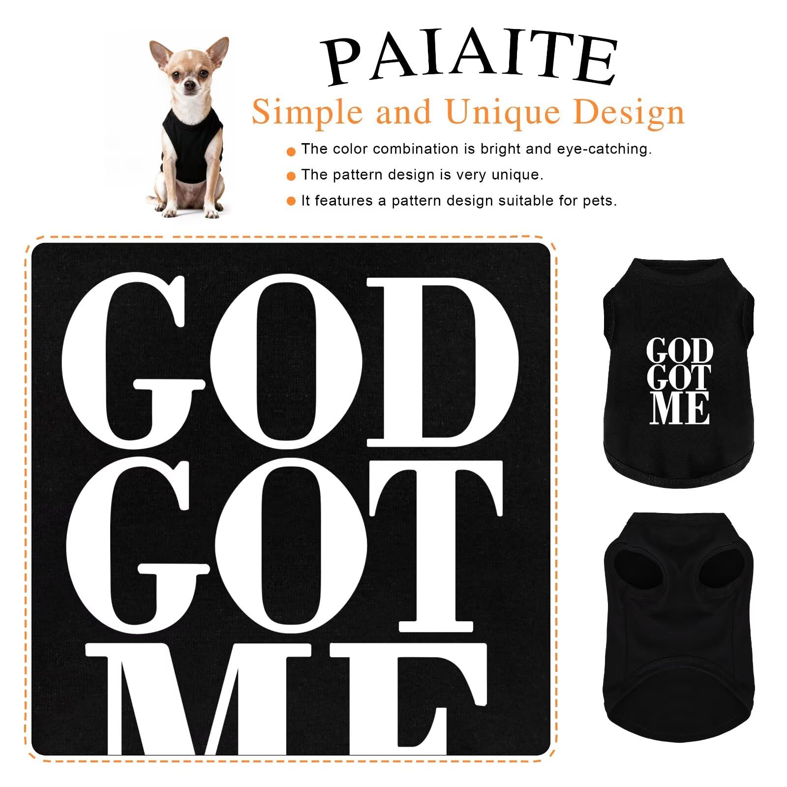 Regard quotidien PAIAITE: look tendance pour chien noir taille S