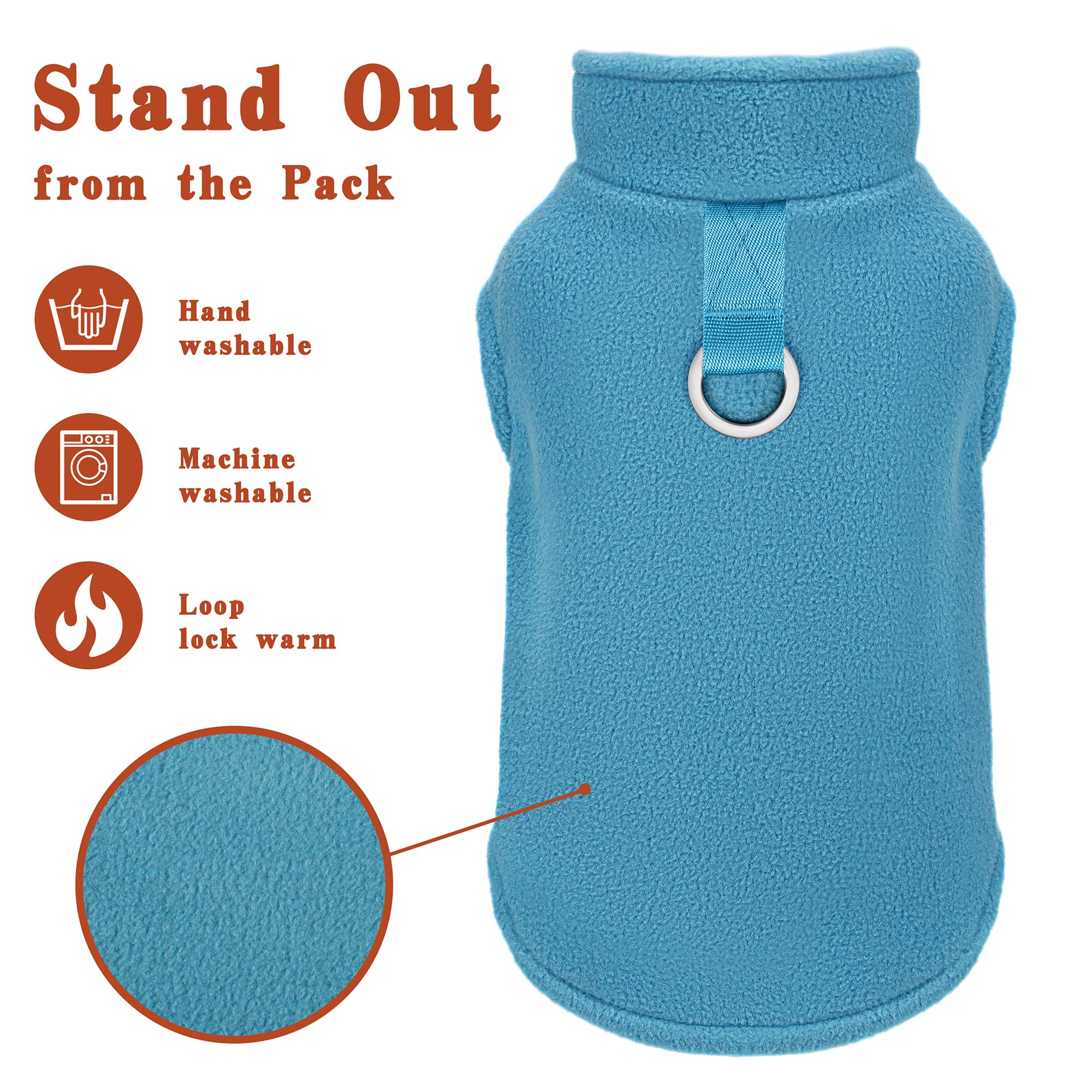 Pull-over Paiaite sans manches pour chien turquoise, mise en place rapide.