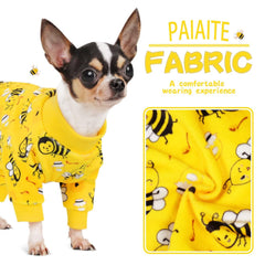 Paiaite pyjama chien abeille – polyester doux et tenue sans plis après lavage.