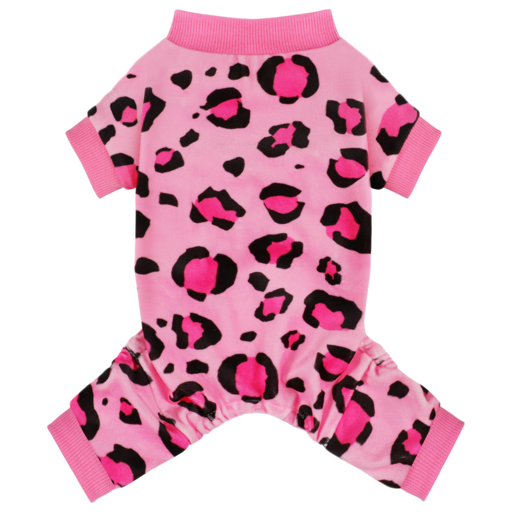 Paiaite pyjama-chien-leopard-rose pour repos nocturne confortable.