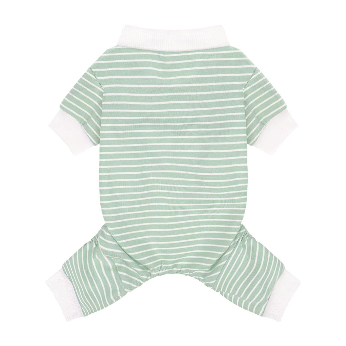 Pyjama Paiaite rayures vertes pour chien, douceur et chaleur légère.