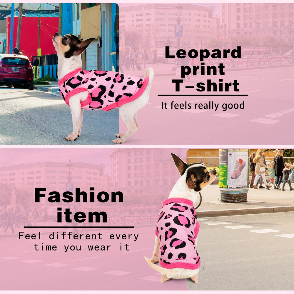 Paiaite sans manches chien rose leopard: ventilation naturelle et liberte de mouvement.