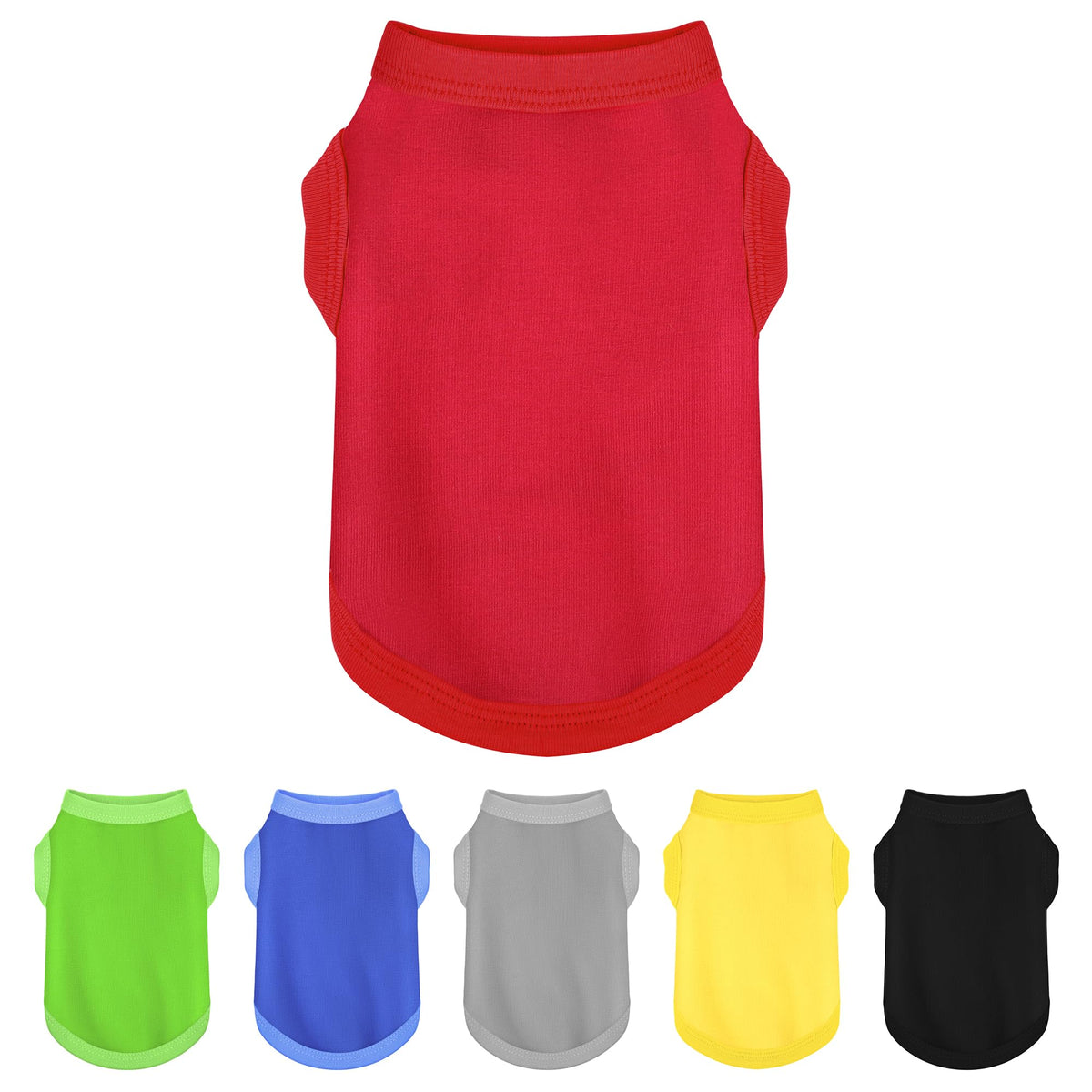 Paiaite t-shirt chien sans manches en coton rouge, confort et style pour balades.