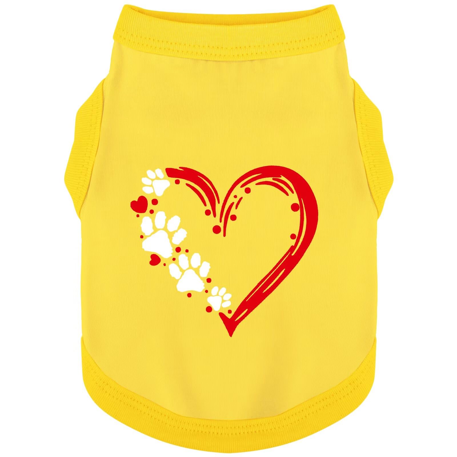 Paiaite t-shirt chien sans manches cœur et patte, confort quotidien