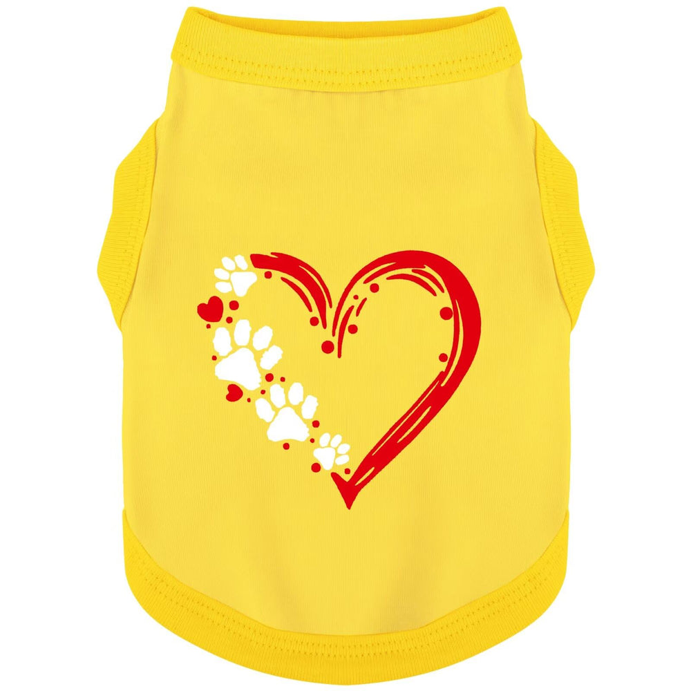 Paiaite t-shirt chien sans manches cœur et patte, confort quotidien