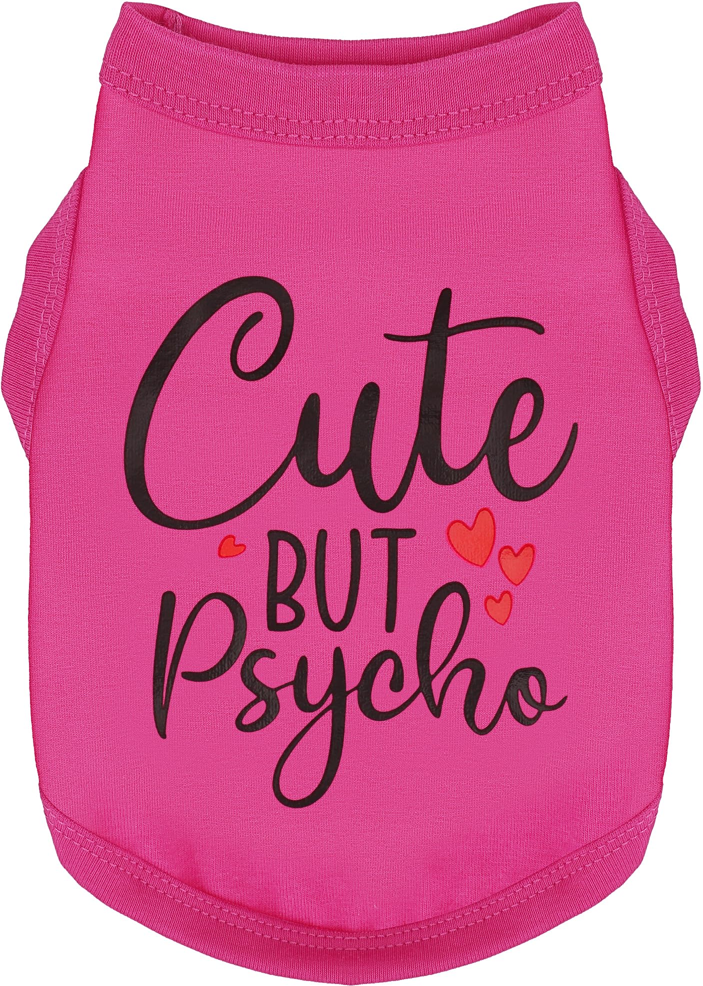 Paiaite t-shirt chien coton sans manches imprimé rose, confort léger.