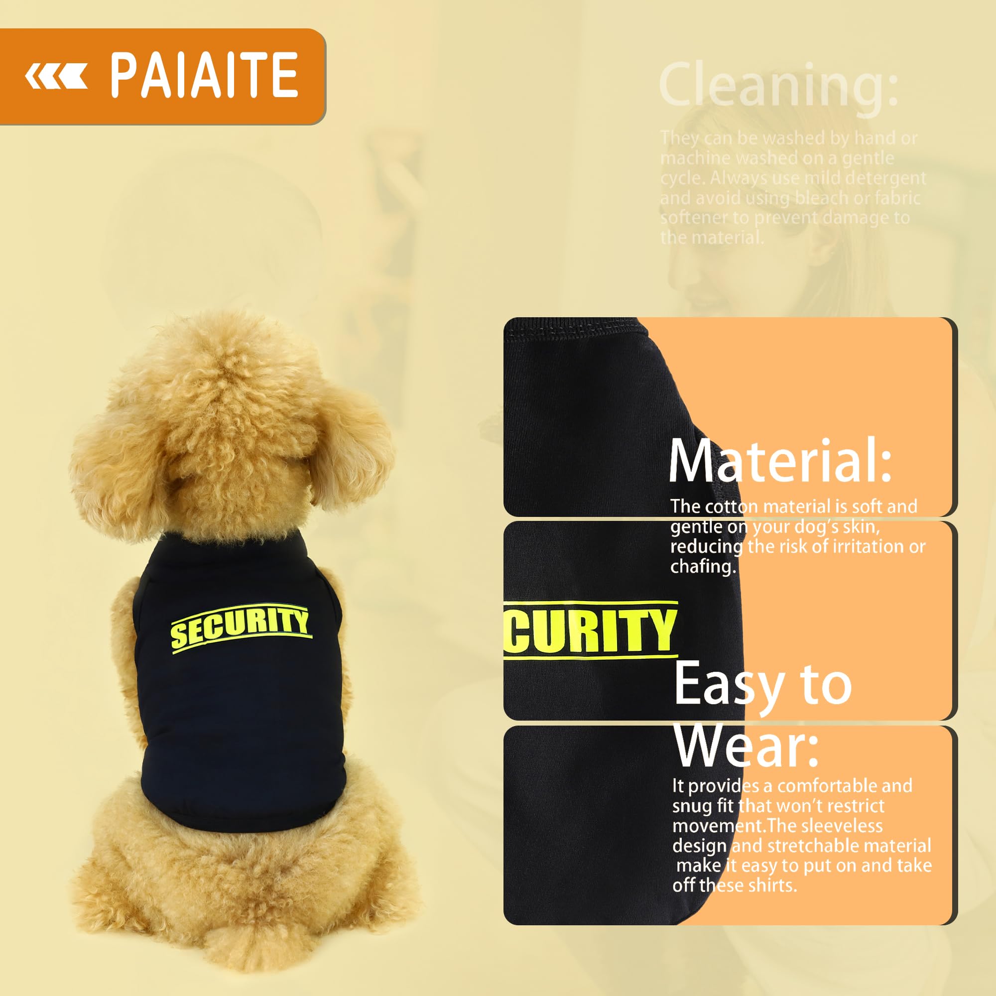 Paiaite t-shirt chien nettoyage simple: lavage doux et entretien simple
