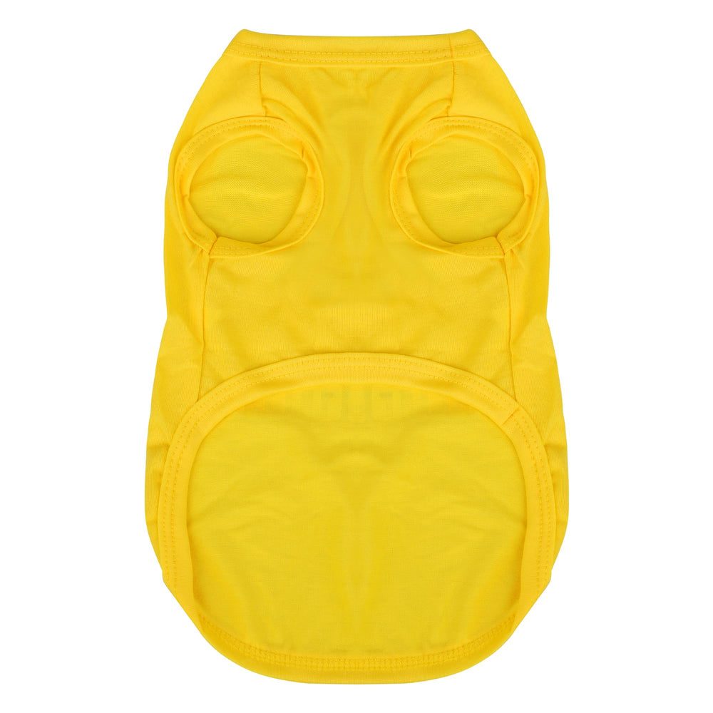 Paiaite veste-chien jaune vue avant, look mignon et enfiler facilement.