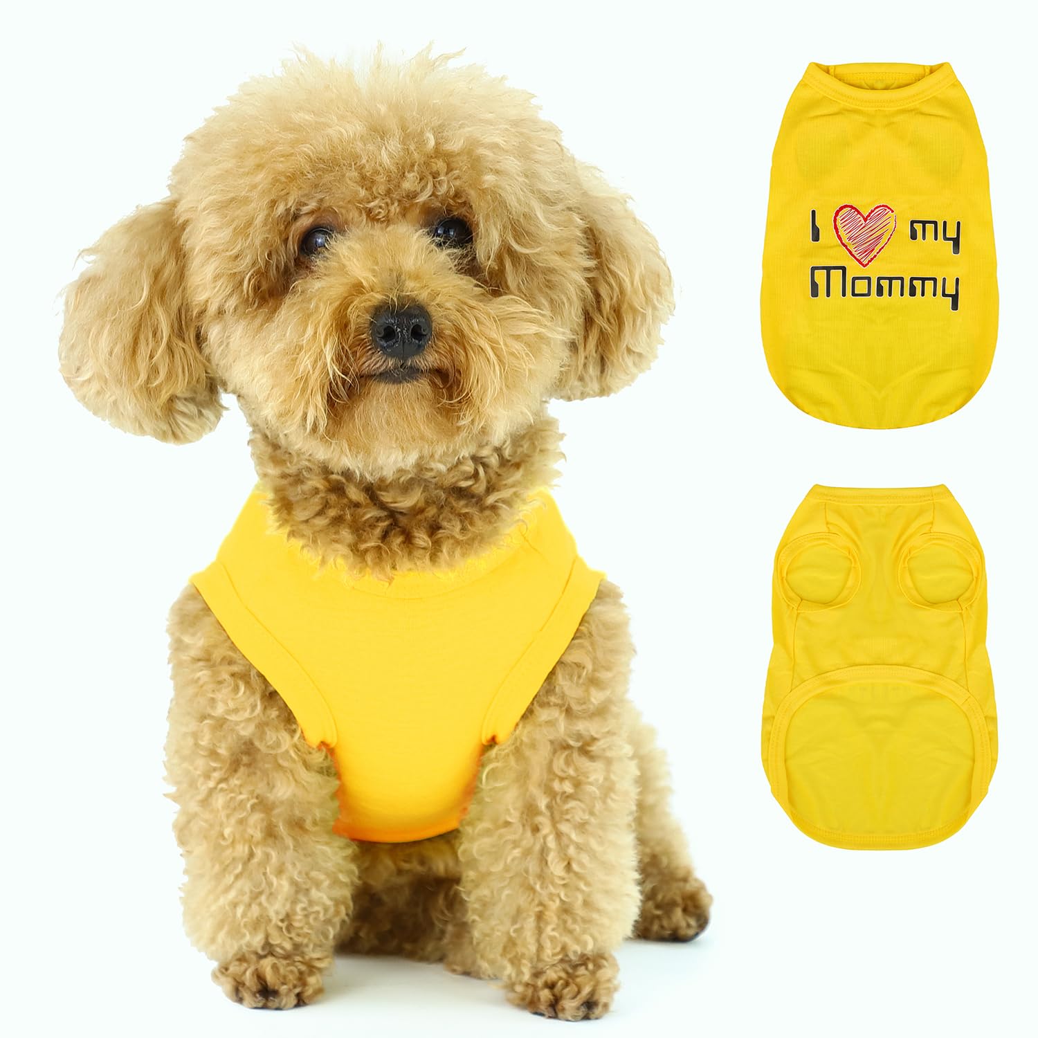 Paiaite veste-chien jaune vue dos, confort durable pour sorties quotidiennes.