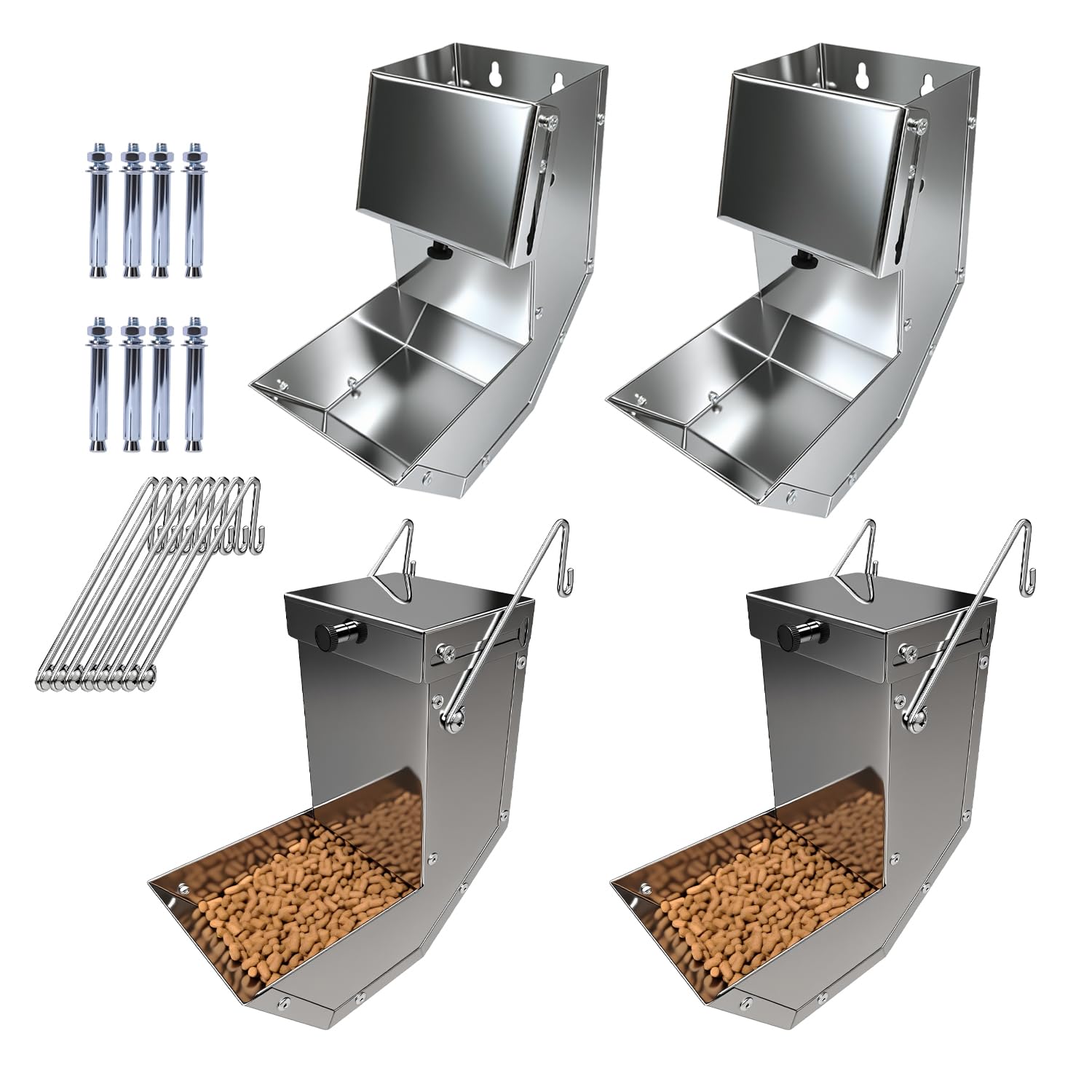 Paiaojia abreuvoir gravité inox pour petits animaux, ensemble durable pour alimentation propre