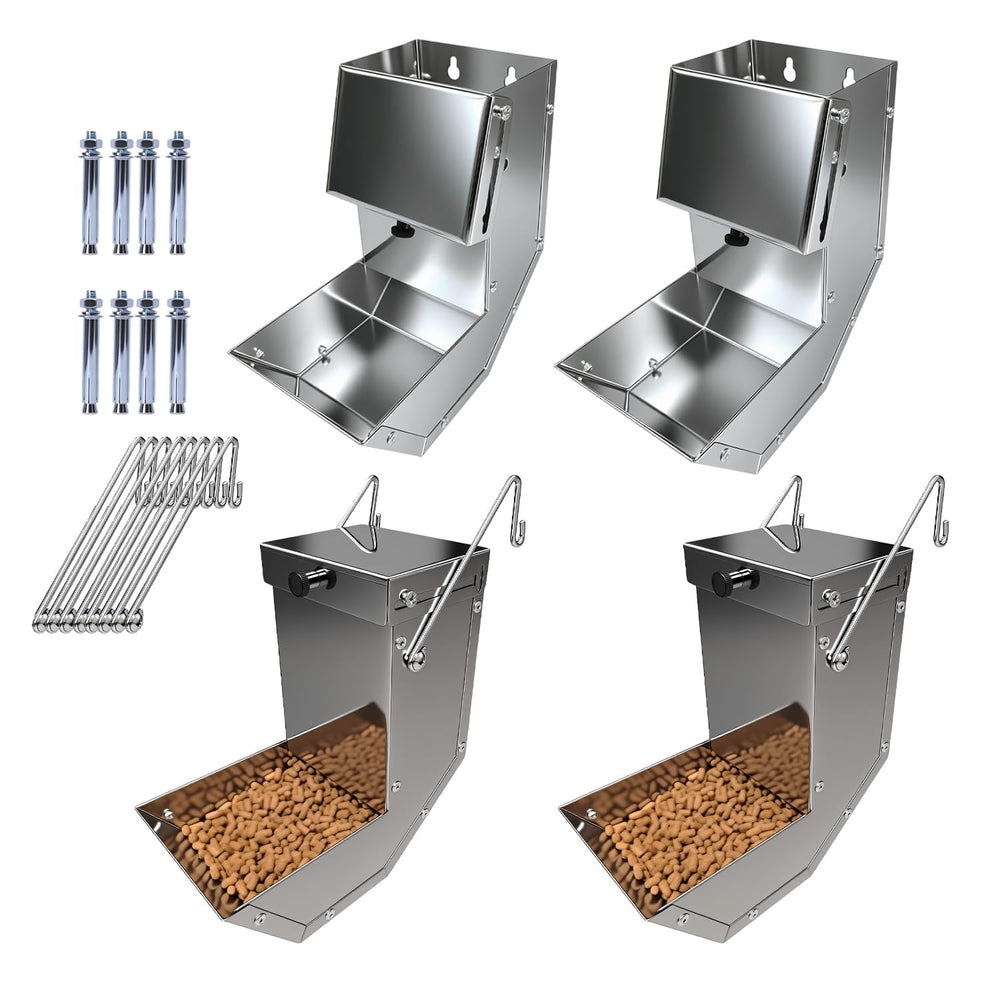 Paiaojia abreuvoir gravité inox pour petits animaux, ensemble durable pour alimentation propre