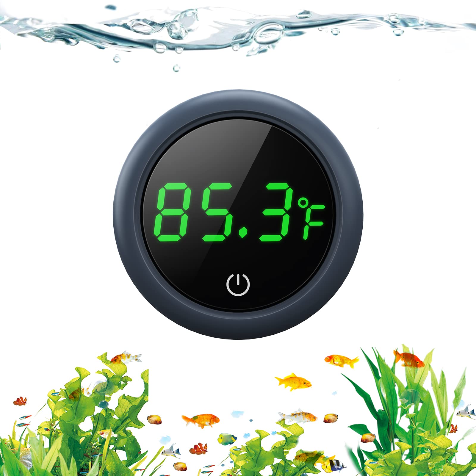 PAIZOO thermomètre d'aquarium avec affichage DEL clair et lecture rapide.