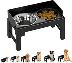 PAKEWAY bols élevés pour chien sur support ergonomique favorisant une posture naturelle.
