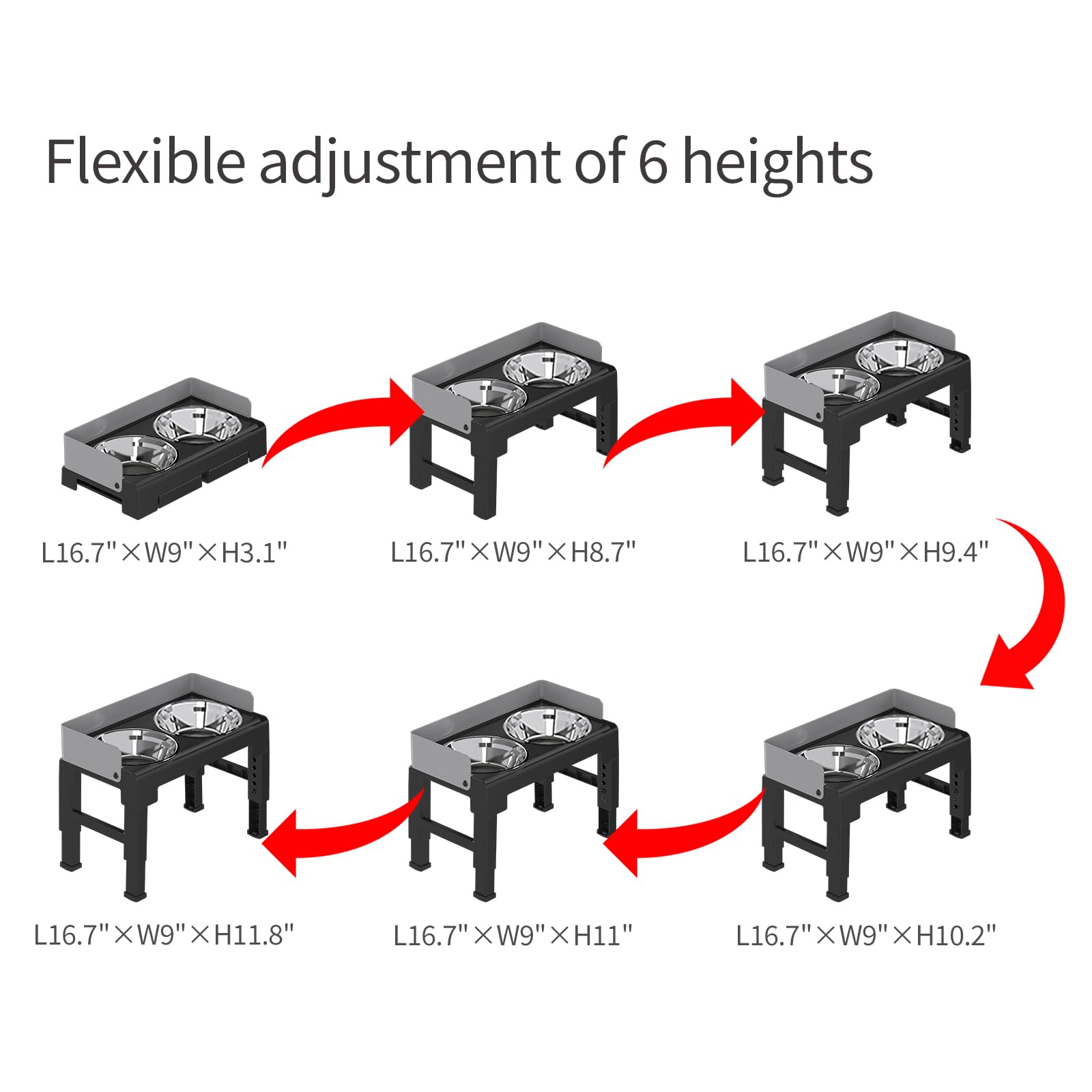 PAKEWAY support hauteur reglable adapté à toutes tailles de chien