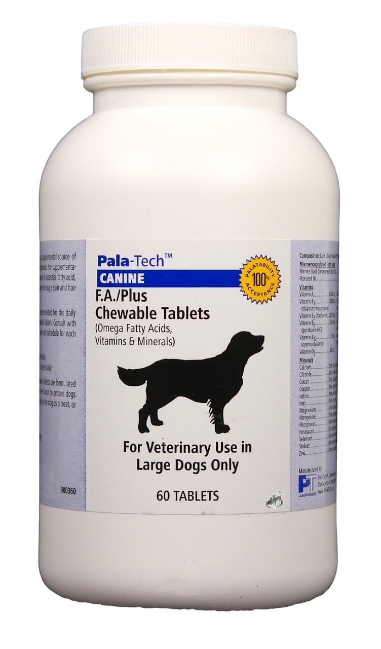Pala-Tech FA Plus: comprimé à mâcher peau-poil pour petit chien, soutien peau et pelage.