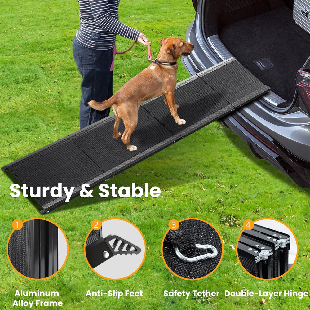 Utilisation intérieure et extérieure avec la rampe Palapala pour chien.