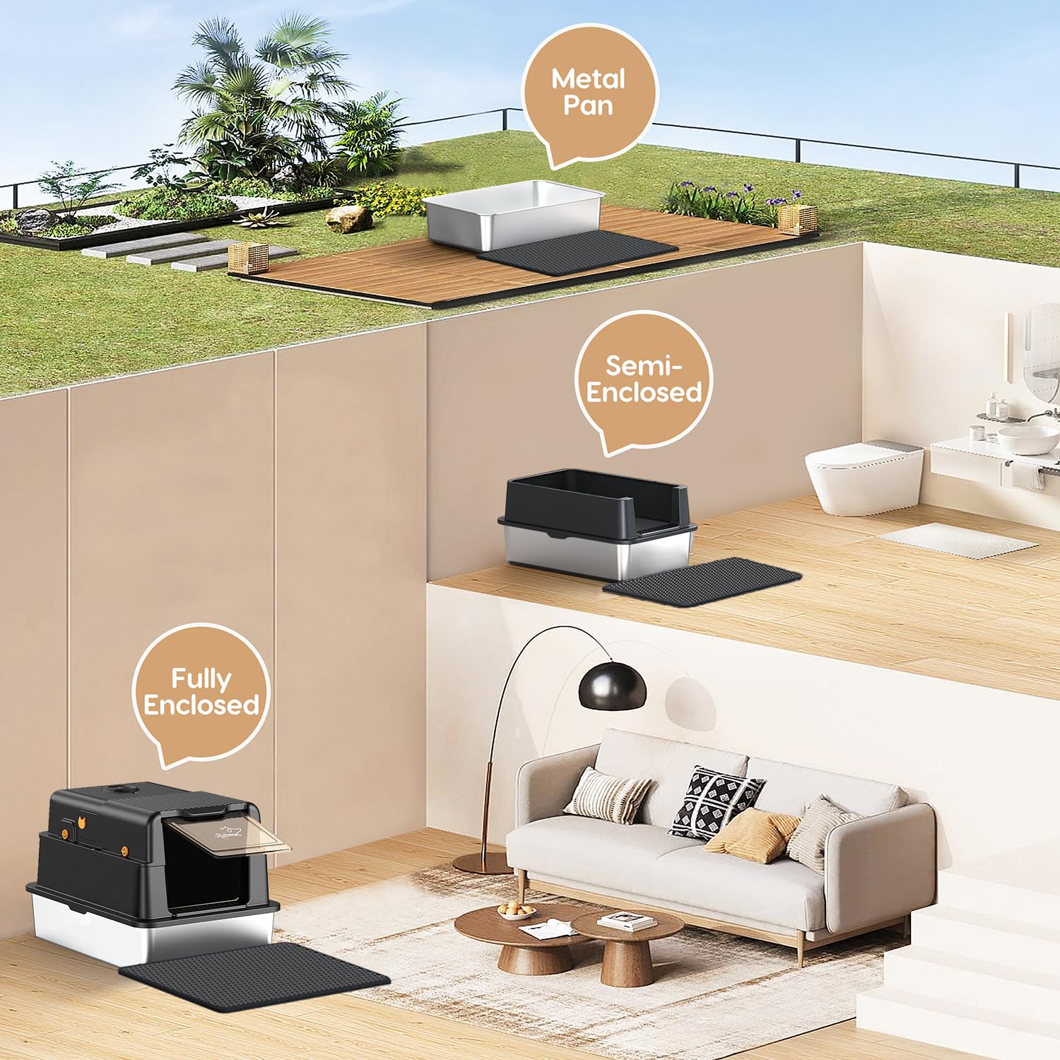 PalNests L8 Max-XXXL accessoires inclus: pelle et tapis pour un nettoyage efficace