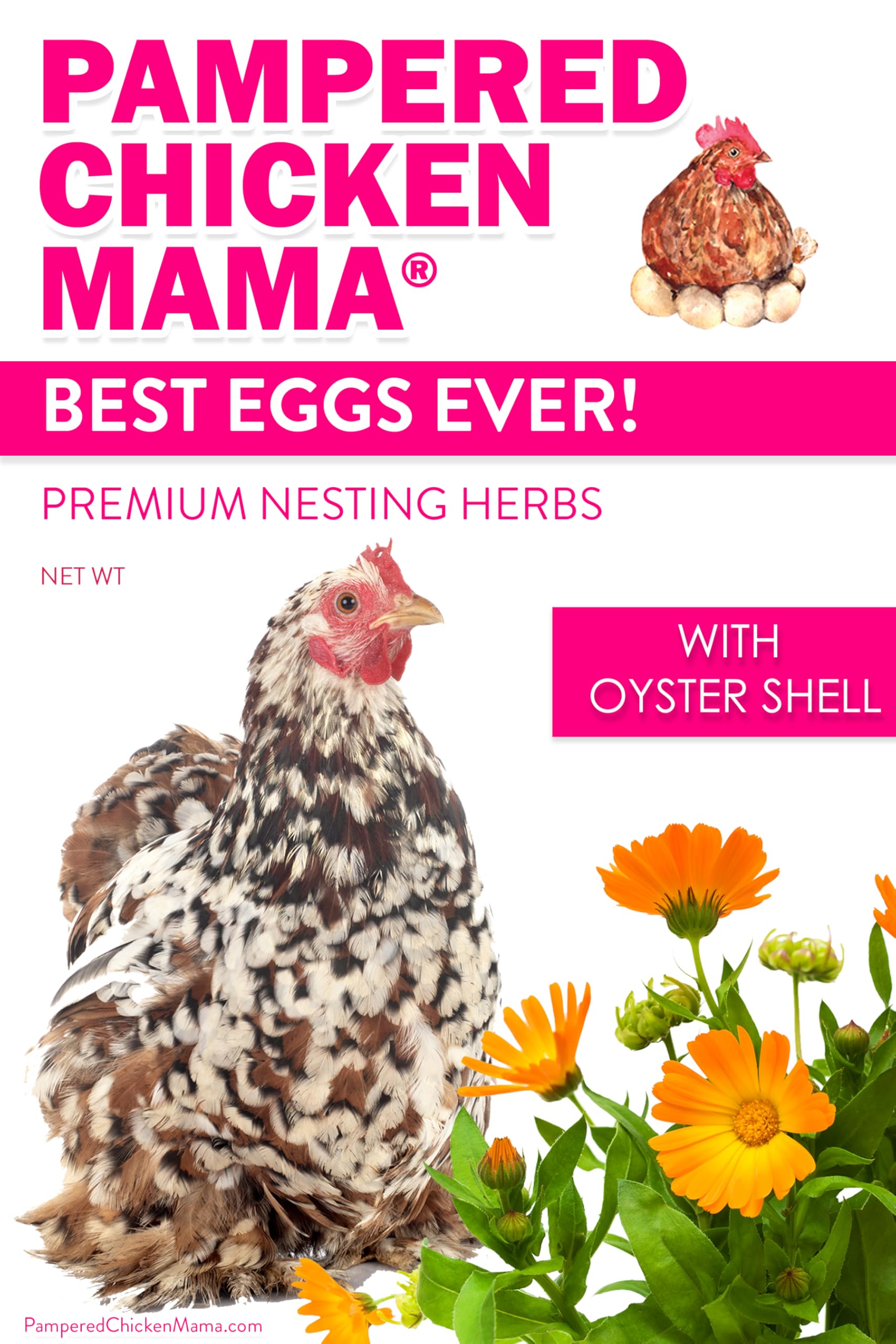 Pampered Chicken Mama – arômes naturels (calendula et lavande) dans le poulailler.