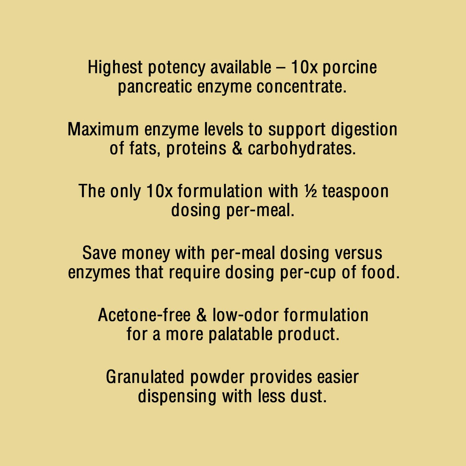 Pan-tenex enzymes digestives chiens — poudre fine facilitant l'absorption des nutriments au repas.