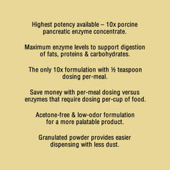 Pan-tenex enzymes digestives chiens — poudre fine facilitant l'absorption des nutriments au repas.
