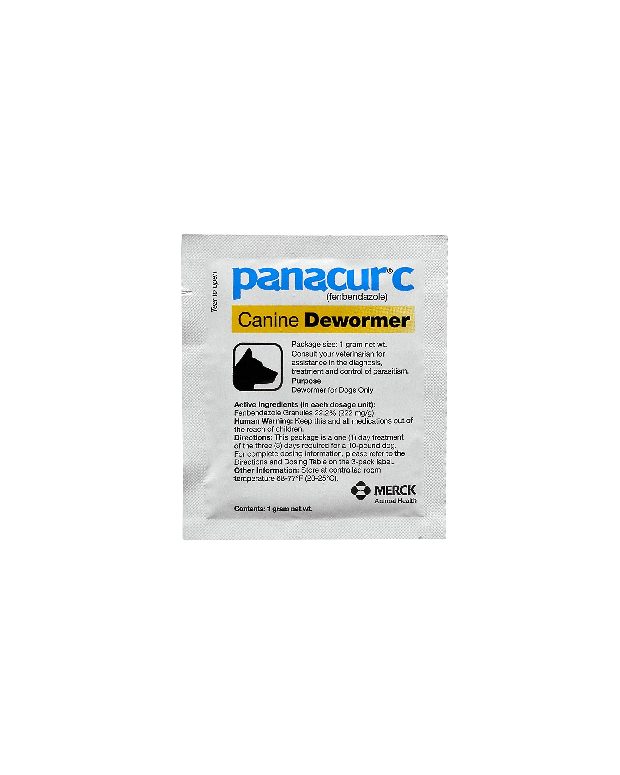 Chien recevant Panacur C – traitement sur 3 jours pour parasites intestinaux.
