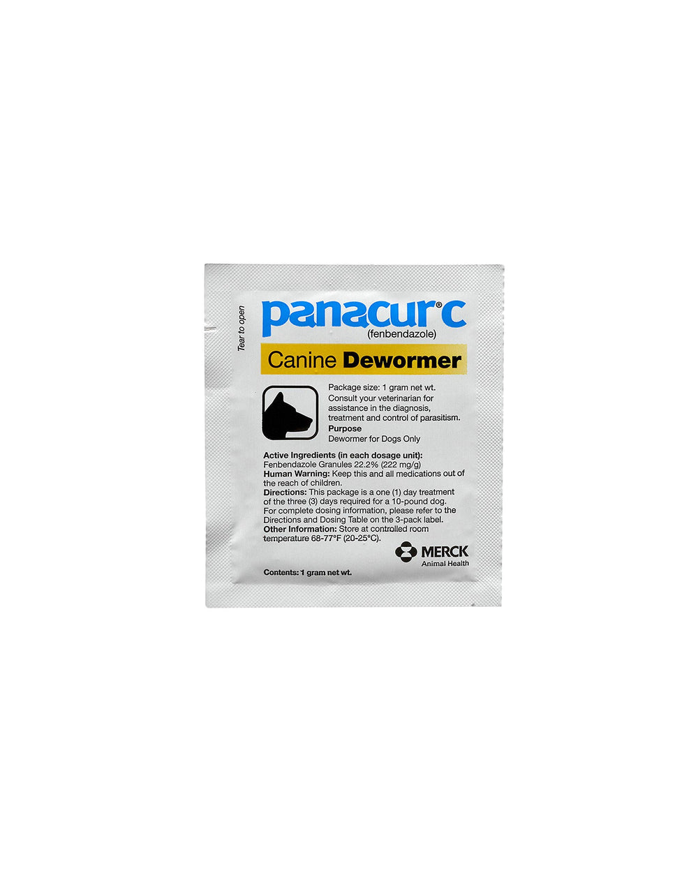 Chien recevant Panacur C – traitement sur 3 jours pour parasites intestinaux.