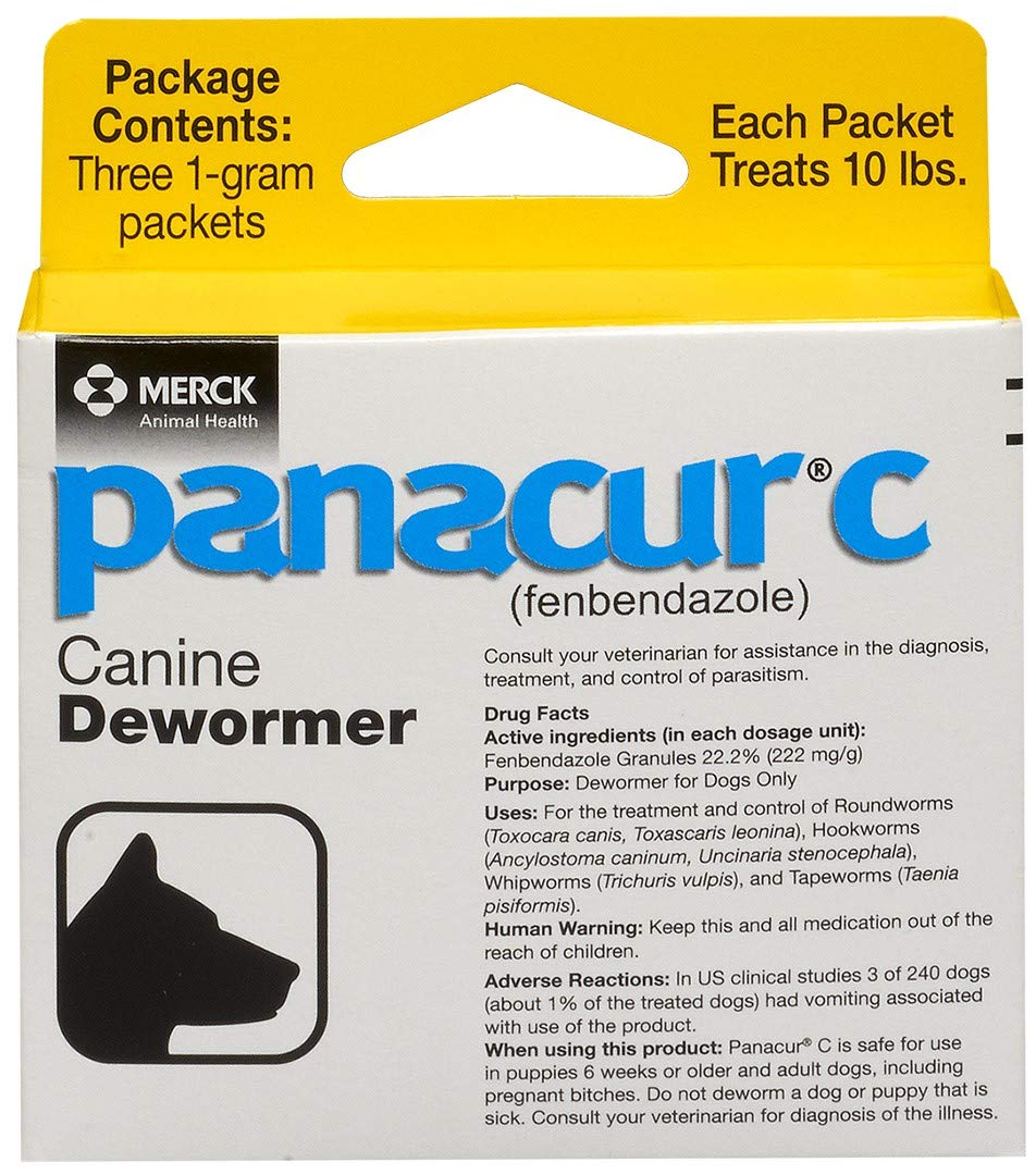 Panacur C – dosage quotidien pour chien, facilité d’administration.