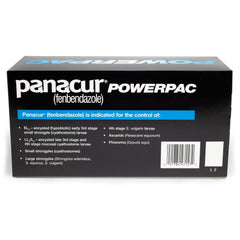 Panacur Powerpac emballage, présentation pratique pour le soin équin.